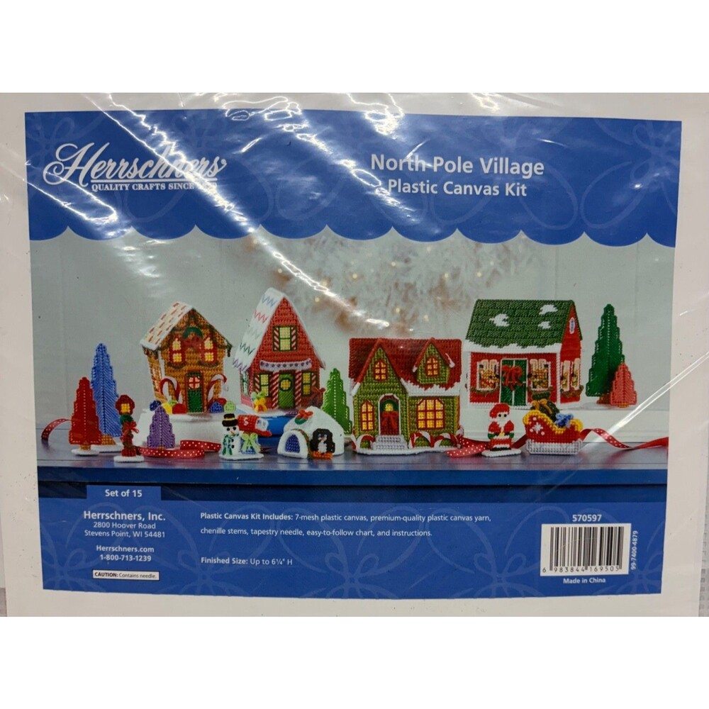 Herrschners North Pole Village Christmas Plastic Canvas Kit #570597